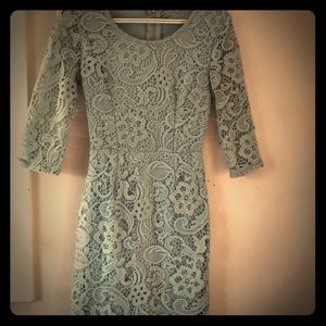 Blue long sleeve lace dress